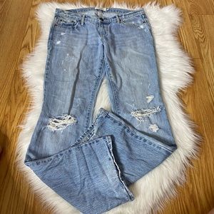 Abercrombie & Fitch Emma Distressed Straight Leg Bootcut Jeans Size 4S Low Rise